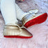 Gold Red Bottom Baby Crib Shoes