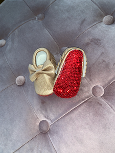 Red Bottoms, baby crib shoes, crib shoes, christian louboutin baby shoes, Swarovski baby shoes, Swarovski Christian Loubouitin, christian louboutin