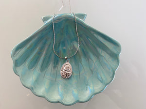 Virgin Mary Pendant & Platinum Filled Chain