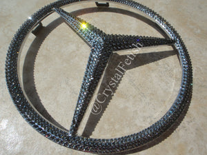 Mercedes Benz Grille Emblem in Black Diamond Swarovski Crystals