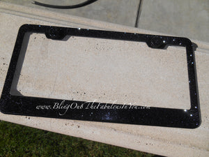 black license plate frame