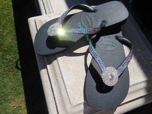Swarovski crystal Havaianas flip flops