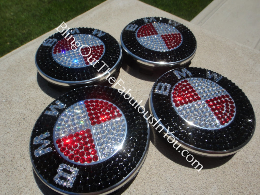 BMW Swarovski Full BLING Rim Cap Emblems – crystalfetish