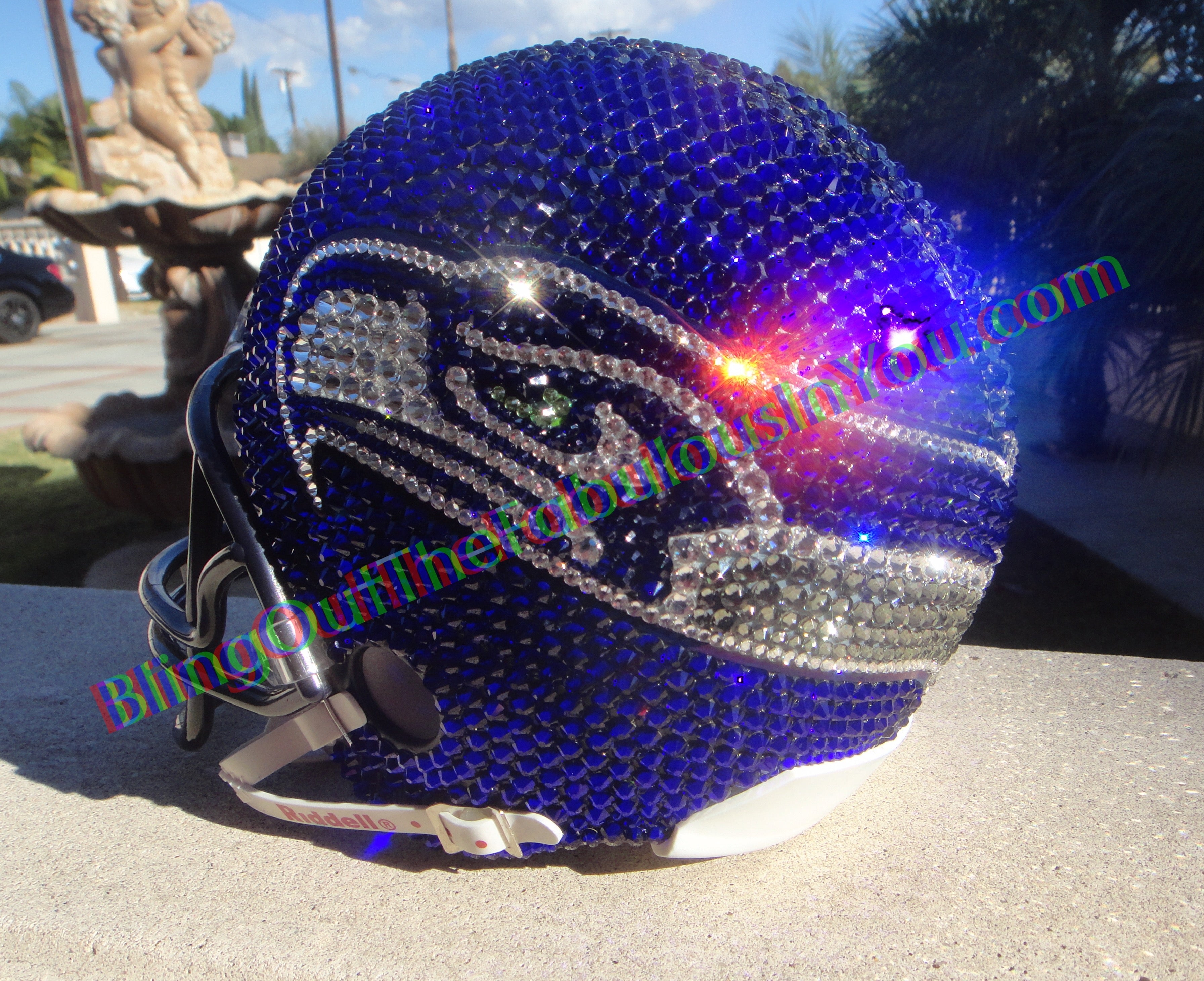 Seattle Seahawks Swarovski Bling Mini Football Helmet – crystalfetish