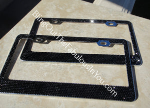 Cf Signature Swarovski License Plate Frame