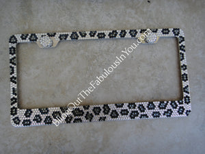 Ice Leopard License Plate Frame