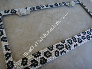 Ice Leopard License Plate Frame