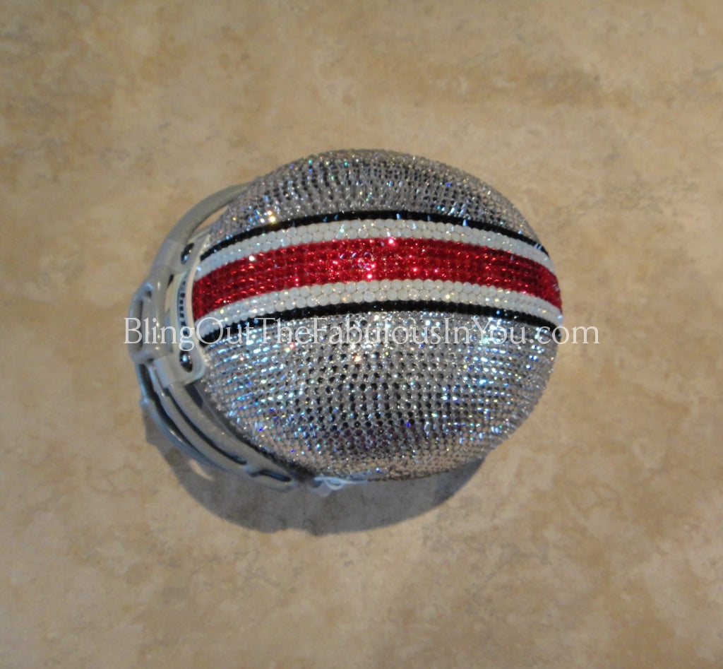 bling football helmet Ohio State Buckeyes Swarovski Mini Football Helmet – crystalfetish